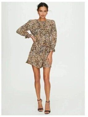 Wilfred Aritzia Baroque Animal Print Mini Dress - 0